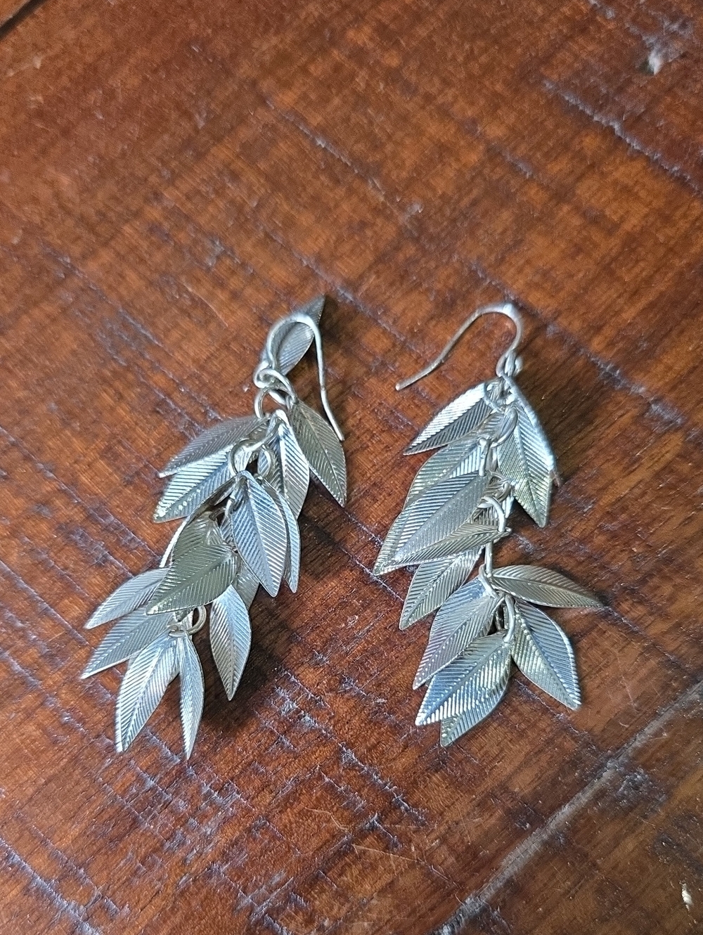 Silver Leaf Dangle Earrings - Women Jewelry